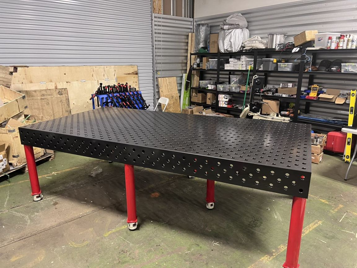 Nitrided Steel Welding Table with Flexible Fixturing System